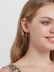 Красный серьги "Бабочки"