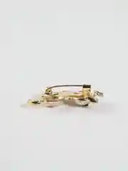 Белый брошь женская "Котик"