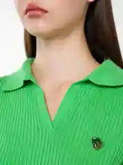 Тёмно-зелёный брошь женская котик