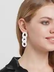 Бежевый акриловые серьги-цепочки