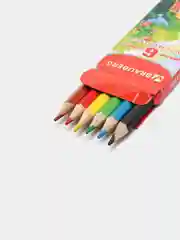 Карандаши цветные деревянные, 6 цветов, заточенные, картонная упаковка