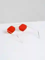 Красный солнцезащитные очки, унисекс, шестиугольной формы
