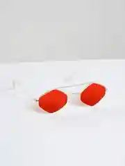Красный солнцезащитные очки, унисекс, шестиугольной формы