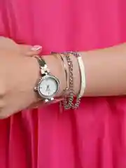 Серебряный часы женские с браслетами