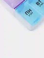 Фиолетовый бокс для таблеток, 14 отсеков, 18,5 х 9 см