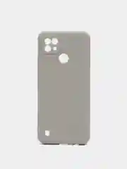 Серый чехол для Realme C21 силиконовый матовый однотонный