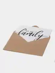 Открытка Интерьерная, "we are family" , дом, уют, закладка, ежедневник, открытка в рамочку