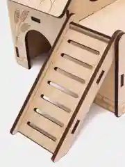 Деревянный домик для мелких грызунов хомяков, мышей и др., 10 х 15 х 14,5 см
