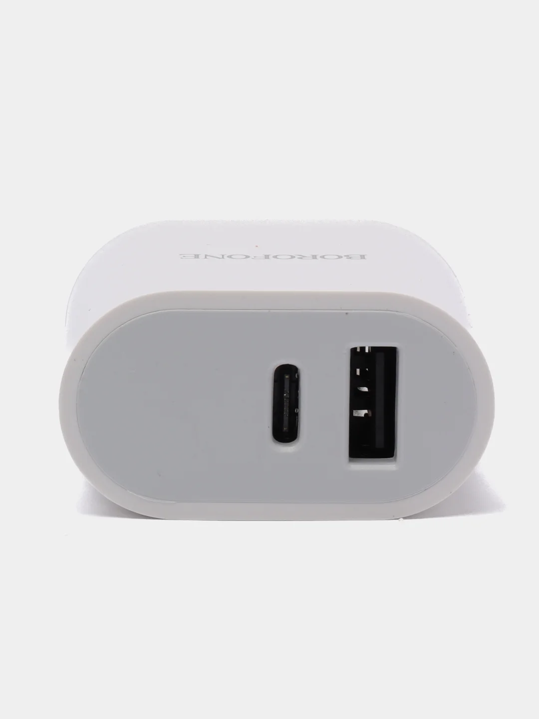 Белый зарядка 12W Borofone 1xUSB / USB-C, 2,4A
