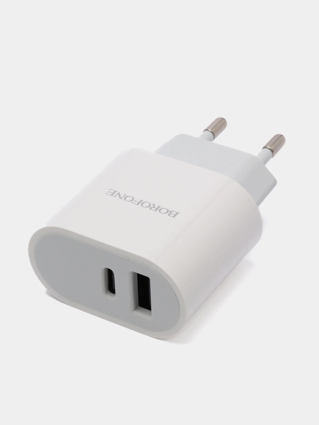 Белый зарядка 12W Borofone 1xUSB / USB-C, 2,4A
