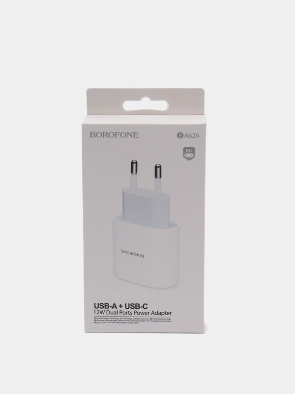 Зарядка 12W Borofone 1xUSB / USB-C, 2,4A