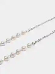 Серебряный цепочка для очков, ожерелье из искусственного жемчуга