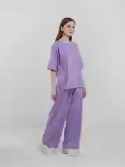 Аметистовый костюм женский, брюки широкие на резинке