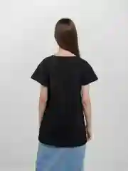 Черный футболка женская с принтом