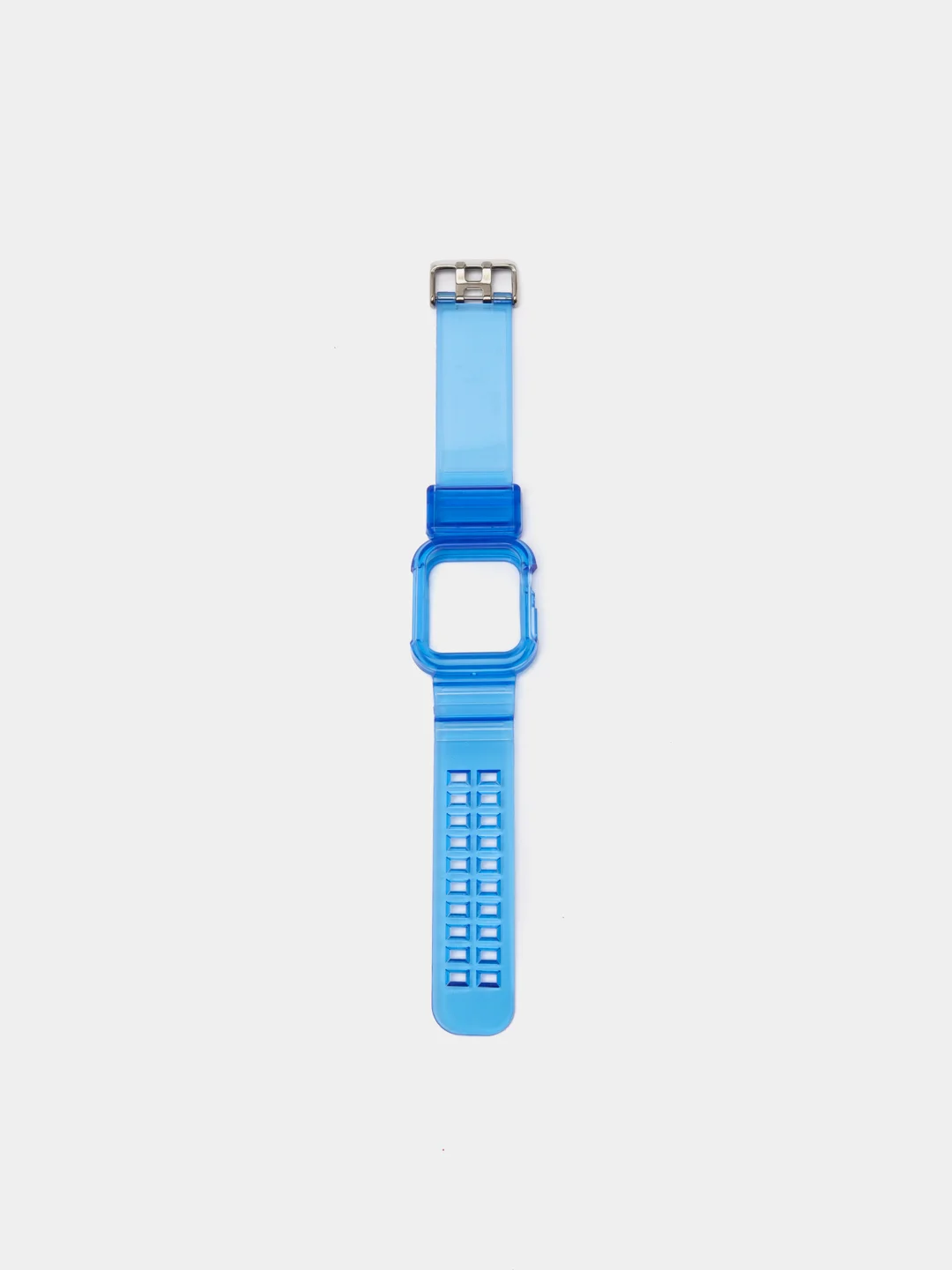 Синий ремешок для Apple Watch 38 / 40 / 41 / 42 / 44 / 45 / 49 мм браслет силиконовый прозрачный