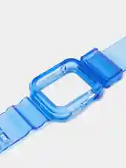 Синий ремешок для Apple Watch 38 / 40 / 41 / 42 / 44 / 45 / 49 мм браслет силиконовый прозрачный
