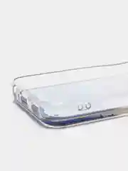 Синий чехол Samsung Galaxy A01 Core, Галакси А01 силиконовый переливающийся жидкий с блестками