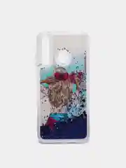 Синий чехол Samsung Galaxy A01 Core, Галакси А01 силиконовый переливающийся жидкий с блестками