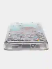Серебряный чехол Samsung Galaxy A01 Core, Галакси А01 силиконовый переливающийся жидкий с блестками
