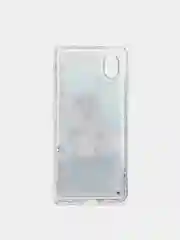 Серебряный чехол Samsung Galaxy A01 Core, Галакси А01 силиконовый переливающийся жидкий с блестками
