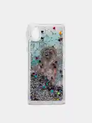 Серебряный чехол Samsung Galaxy A01 Core, Галакси А01 силиконовый переливающийся жидкий с блестками