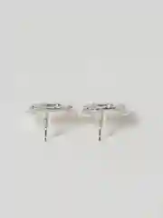 Серьги с пластиковыми вставками серебристые