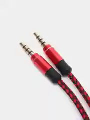 Красный аудиокабель AUX 3,5 мм jack, 1,5 м