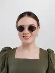 Угольный солнцезащитные очки, унисекс, шестиугольной формы