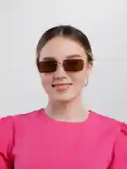 Коричневый солнцезащитные очки, прямоугольные, без оправы