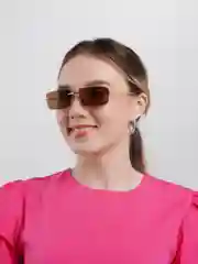 Коричневый солнцезащитные очки, прямоугольные, без оправы
