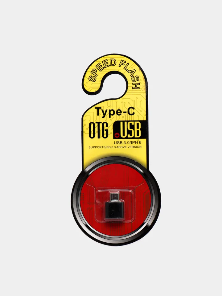 Черный адаптер переходник с USB Type - C (вход) на OTG USB 3.0 (выход) c MicroUSB на USB