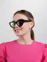 Пастельно-коралловый женские солнцезащитные очки, форма "Бабочка", литые носоупоры