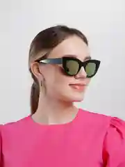 Пастельно-коралловый женские солнцезащитные очки, форма "Бабочка", литые носоупоры