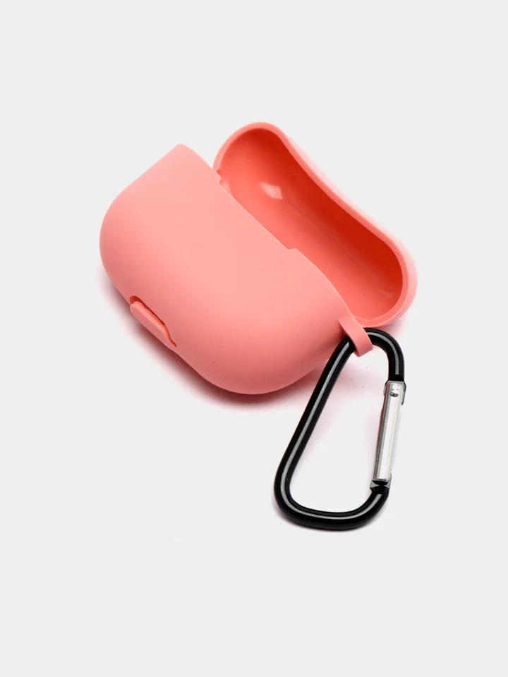 Розовый силиконовый чехол для наушников Apple Airpods Pro