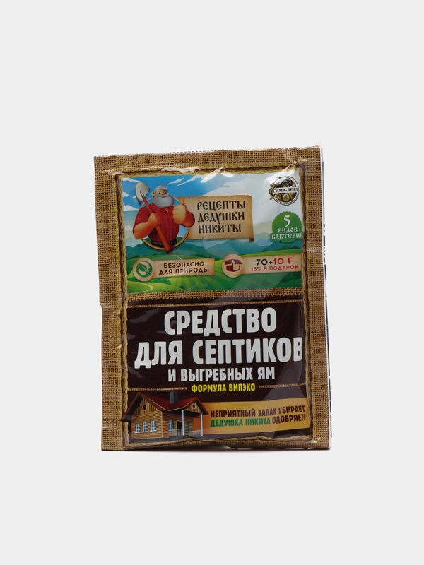 Средство для септиков, выгребных ям "Рецепты Дедушки Никиты", 80 г
