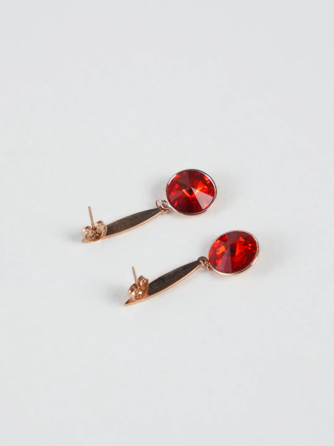 Серьги с красным камнем Swarovski вечерние, Xuping