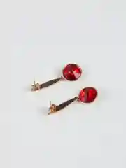 Серьги с красным камнем Swarovski вечерние, Xuping