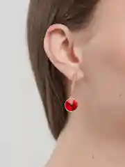 Серьги с красным камнем Swarovski вечерние, Xuping