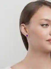 Синий серьги-гвоздики Swarovski (квадрат), Xuping