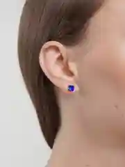 Синий серьги-гвоздики Swarovski (квадрат), Xuping