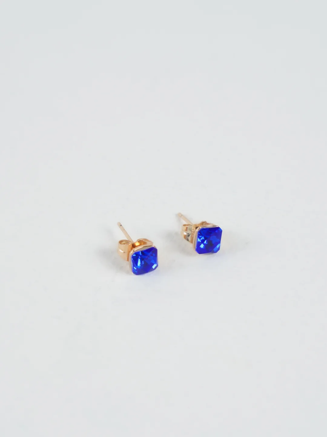 Синий серьги-гвоздики Swarovski (квадрат), Xuping