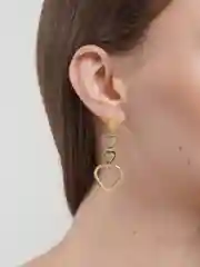 Золотой серьги-гвоздики, длинные, из стали