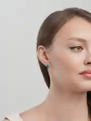 Тёмно-бирюзовый серьги с камнем Swarovski, Xuping, позолота