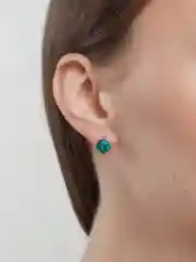 Тёмно-бирюзовый серьги с камнем Swarovski, Xuping, позолота