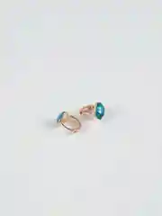 Тёмно-бирюзовый серьги с камнем Swarovski, Xuping, позолота