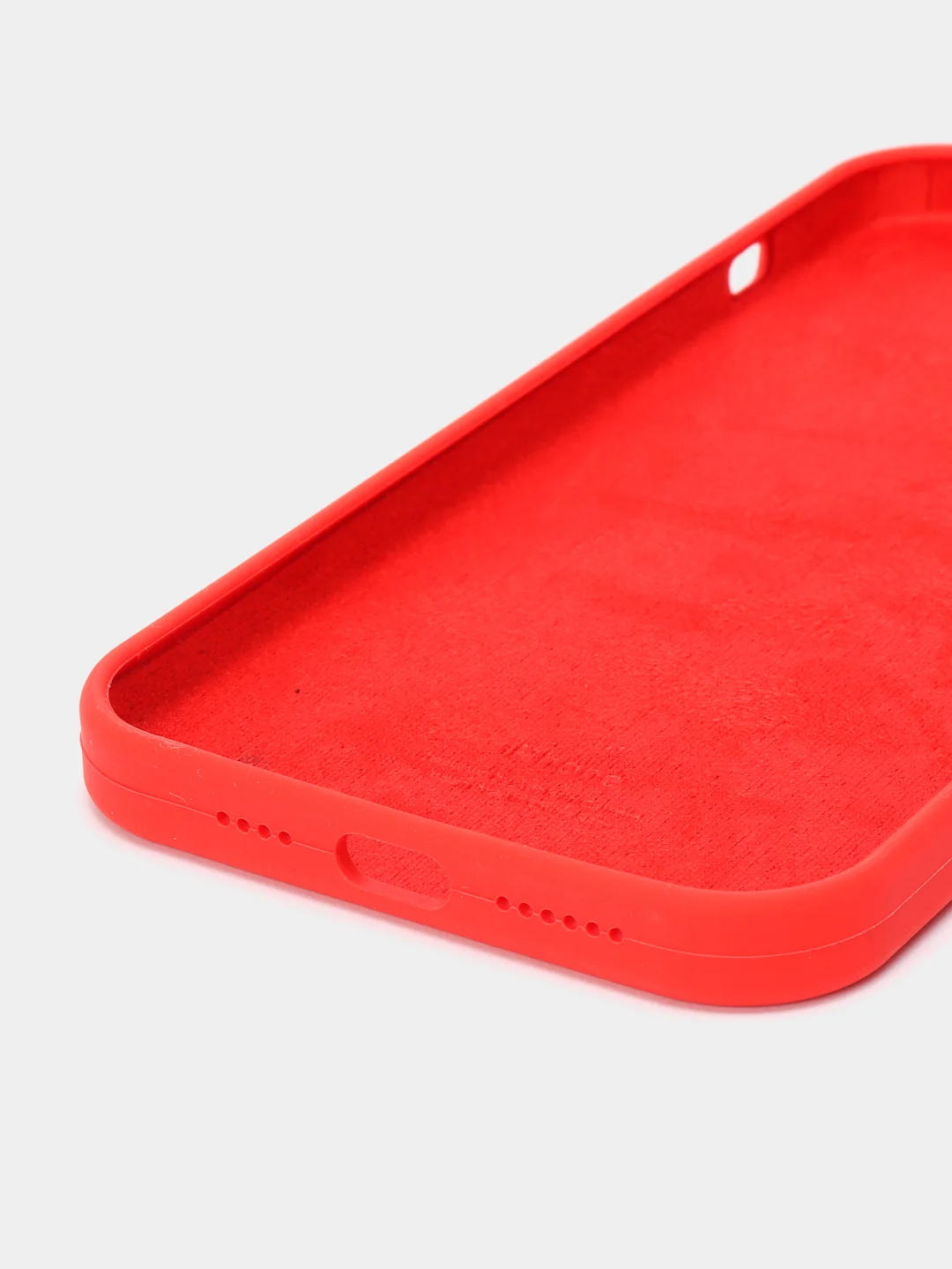 Красный чехол силиконовый для iPhone 13, 13 Pro, 13 Pro Max, с закрытым низом