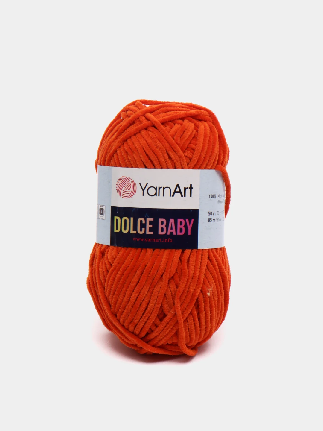 Оранжевый пряжа плюшевая YarnArt "Dolce Baby", 100% микрополиэстер, 50 г, 85 м