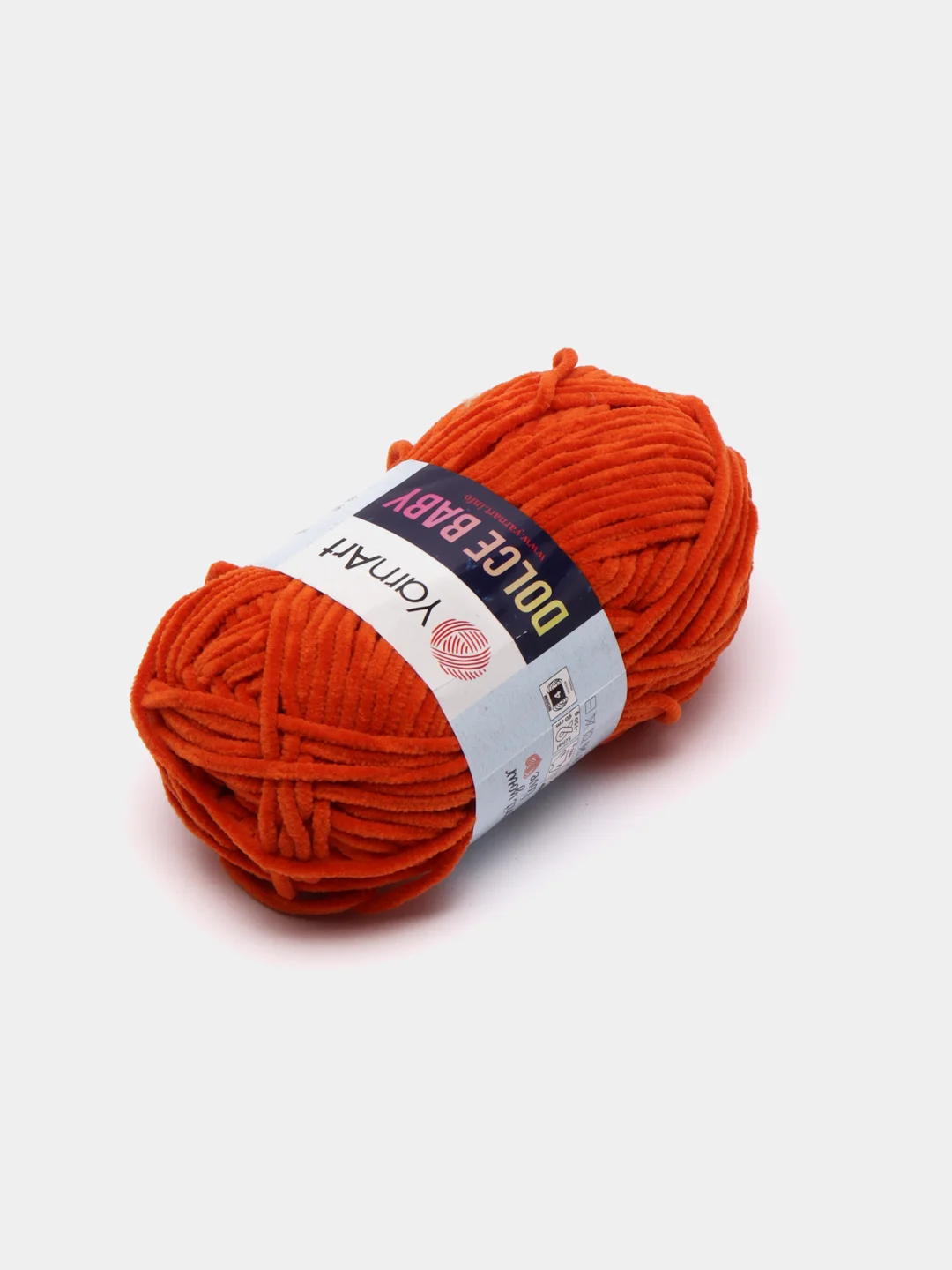 Оранжевый пряжа плюшевая YarnArt "Dolce Baby", 100% микрополиэстер, 50 г, 85 м