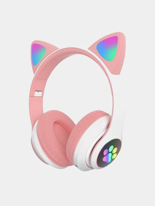 Беспроводные Bluetooth наушники c кошачьими ушками cat EAR STN-28, светящиеся