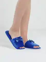 Синий тапочки домашние женские открытые